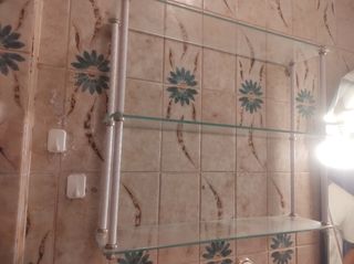 Estante de cristal para baño