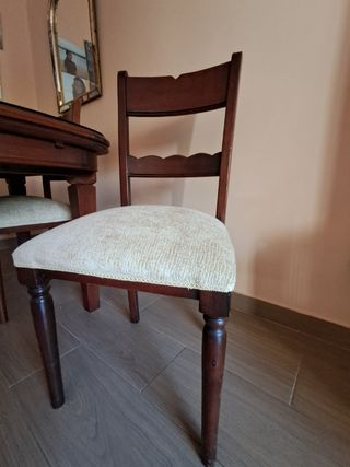 Mesa de comedor extensible madera y cristal