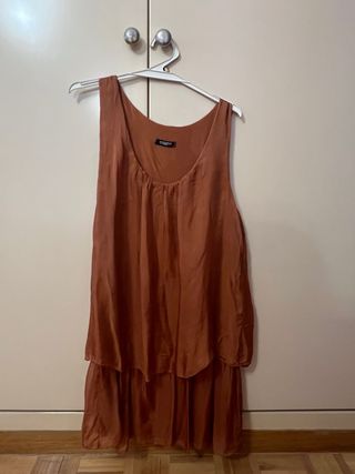 Vestido mujer marrón anaranjado
