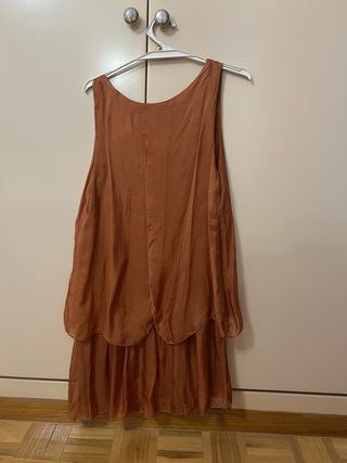 Vestido mujer marrón anaranjado