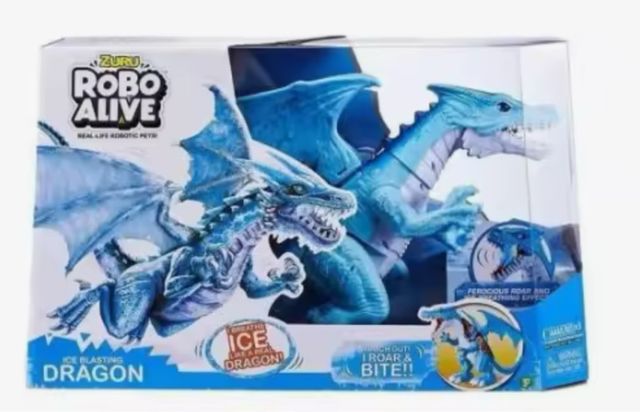 Dragón azul con movimiento y sonido para niños