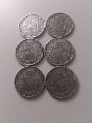 Monedas de plata Alfonso XIII 1904