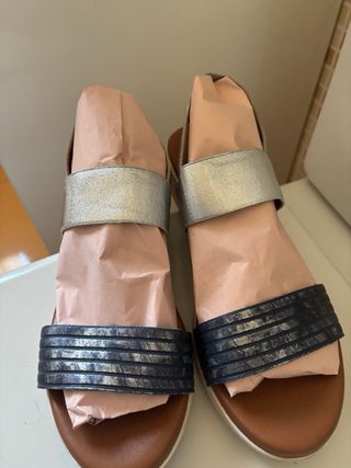 Sandalias Sparwoman Azul-Plata Planas