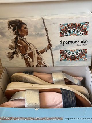 Sandalias Sparwoman Azul-Plata Planas