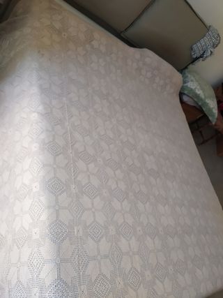 Copriletto matrimoniale uncinetto beige