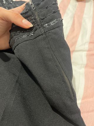 Pantalón de traje negro con lentejuelas
