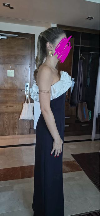 Vestido Miphai Negro y Blanco