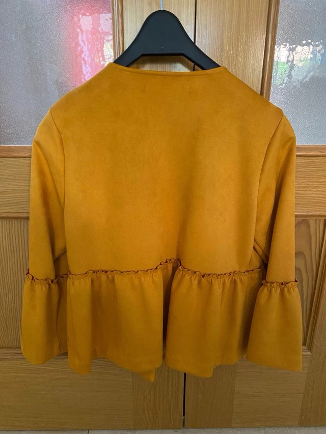 Chaqueta antelina mostaza T-M