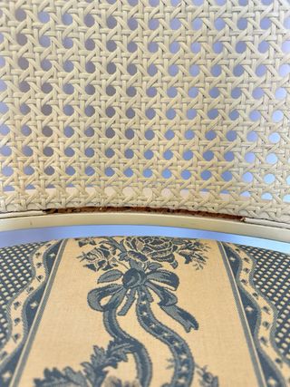 Sedia vintage in rattan e legno
