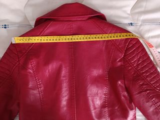 Cazadora Biker Polipiel Roja Mujer XXL
