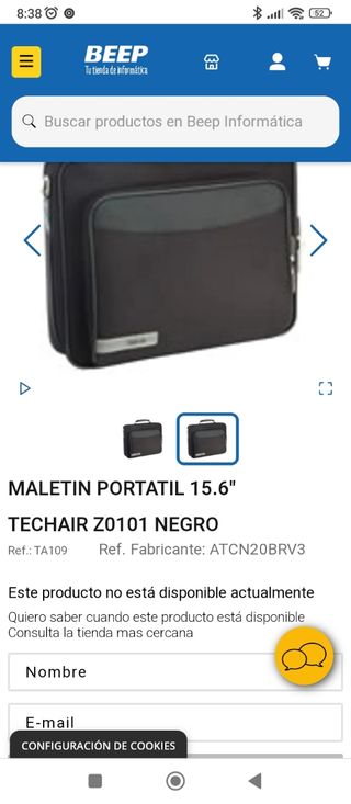 Maletín Portátil Techair Z0101 Negro