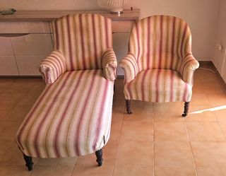 Méridienne y sillón crapaud
