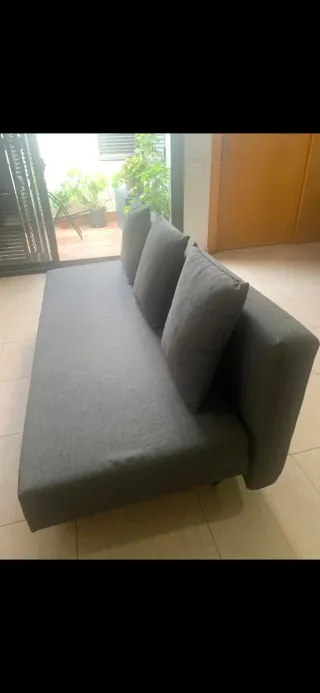 Sofá cama gris 3 cojines