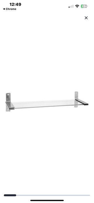 Estante de baño de vidrio y metal