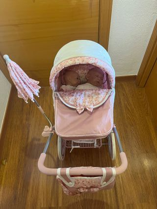 Carrito de muñecas rosa floral