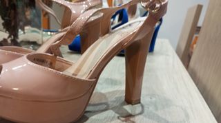 Zapatos tacón Kylie beige/rosa talla 36