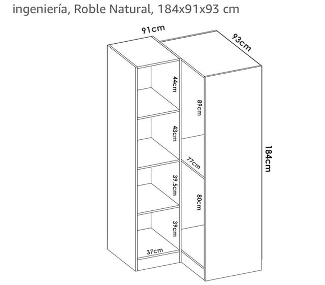 Armadio ad angolo in rovere naturale Prezzo negoziabile*