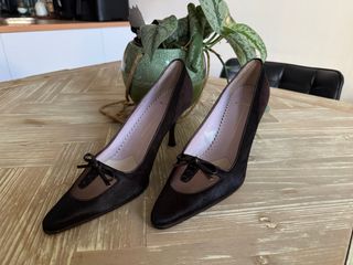 Tacones Etro Marrones Piel y Malla