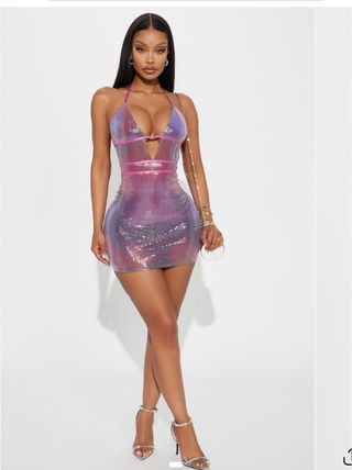 Vestido Fashion Nova Morado y Rosa