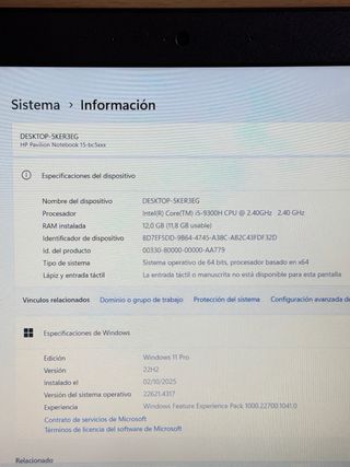 HP Pavilion NoteBook 15 i5 / 12GB / 256GB