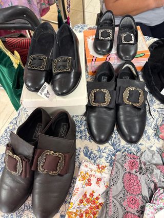 Zapatos fallero negros y marrones talla 38, 35
