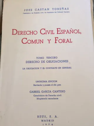 Lote 5 libros Derecho Civil Español - Castán Tobeñ
