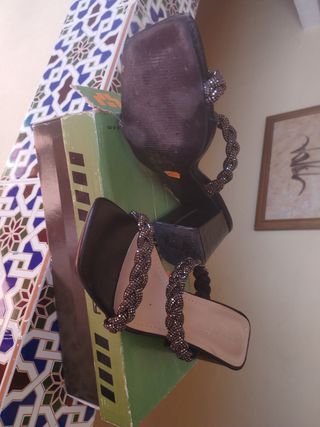Zapatos de tacón naranja Talla 37 cada uno a 5€ 