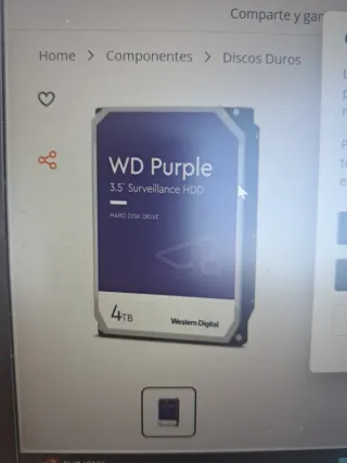 Disco para sens WD Purple 4TB HDD