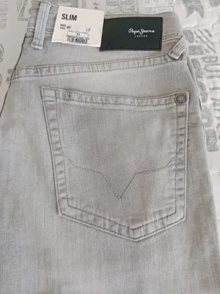 Pantalón Pepe Jeans Slim Gris Talla 31 Nuevo
