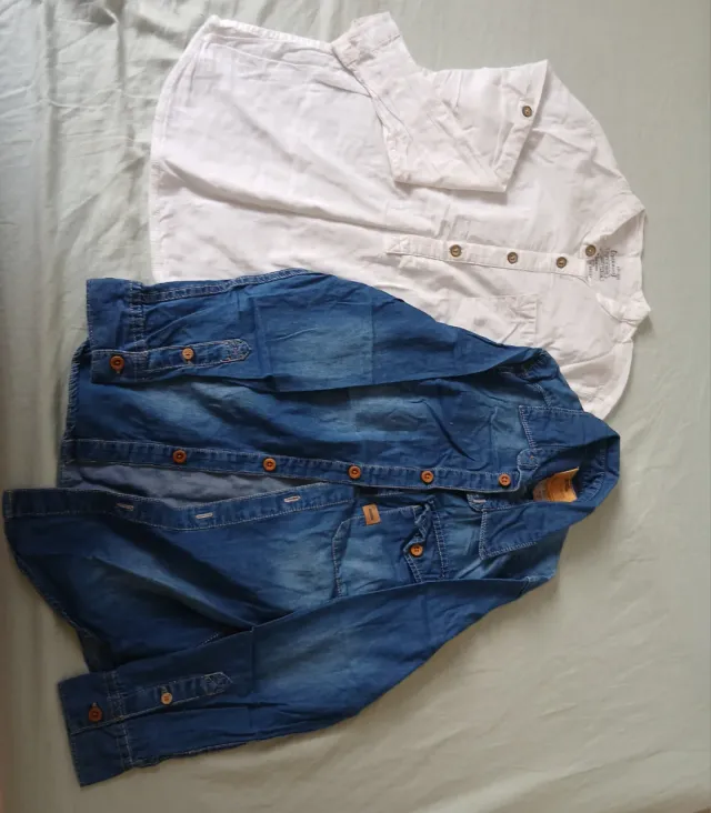 Camisa vaquera y blanca