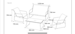 Sofá, 2 sillones y mesa de jardín