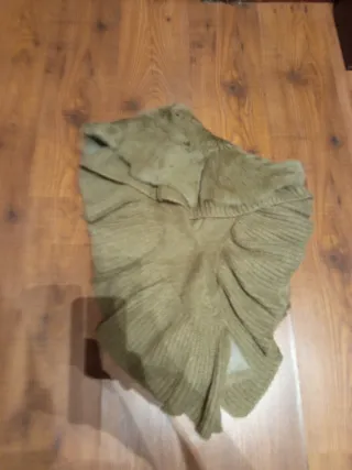 Estola piel y punto beige/marrón