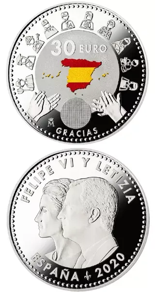 Moneda 30€ Plata Gracias Héroes Anónimos