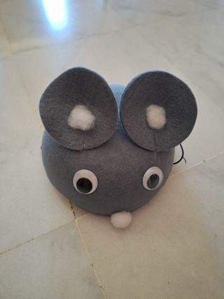 Gorro disfraz ratón gris y blanco