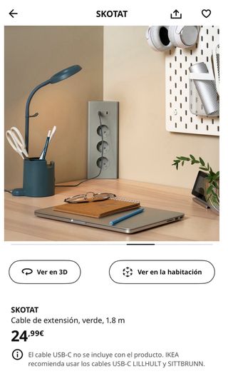 Regleta alargador enchufes PC - puerto USB C