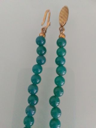 Collana perle vetro verde/blu