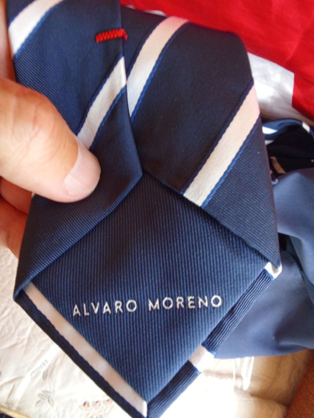 Corbata Álvaro Moreno Azul y Blanco