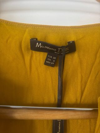 Blusa Massimo Dutti Amarilla Plisada