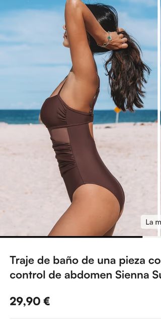 Bañador Cupshe Talla L Marrón Nuevo