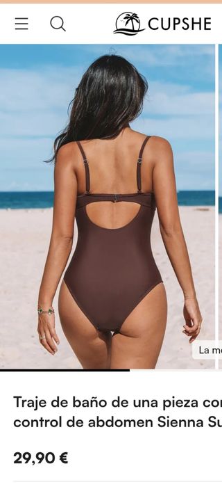 Bañador Cupshe Talla L Marrón Nuevo