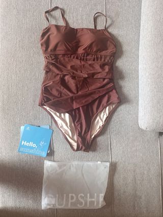 Bañador Cupshe Talla L Marrón Nuevo