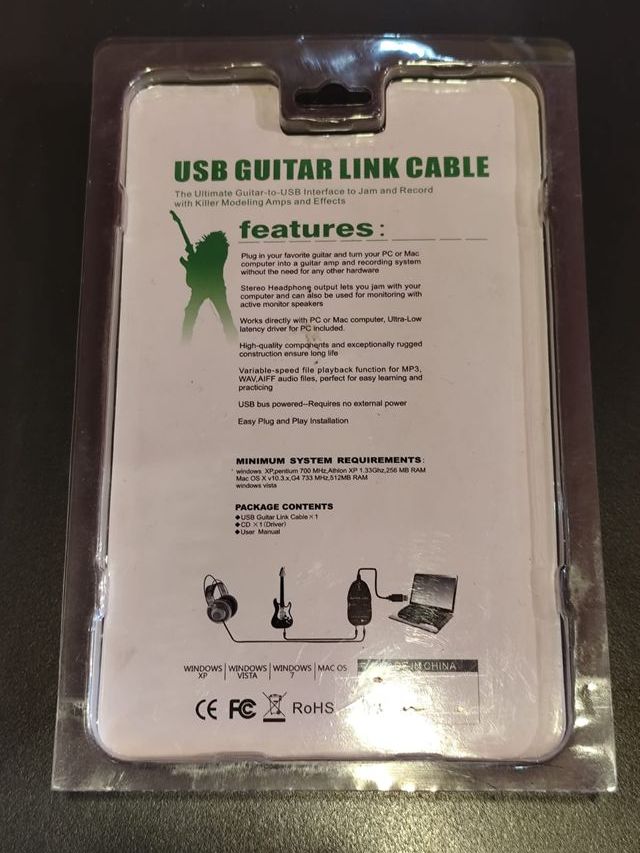 Interfaz USB Guitarra Link Cable