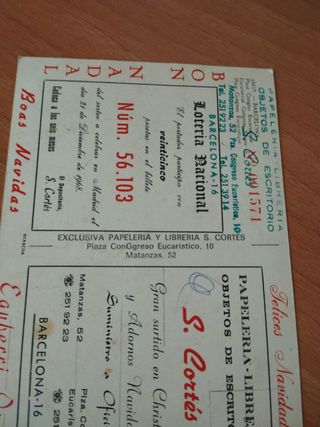 Postal Loteria Nacional Barcelona 1968 Antigua ,,