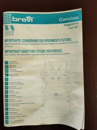 Trona Brevi Convivio para bebé