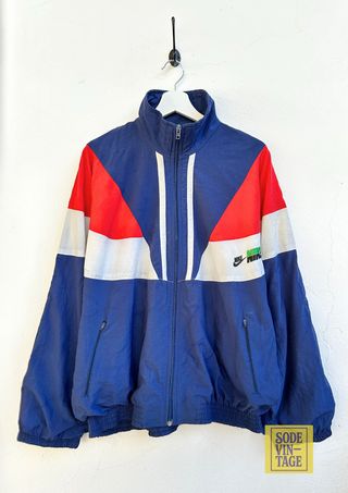 Chaqueta cortavientos vintage 90s colorblock 