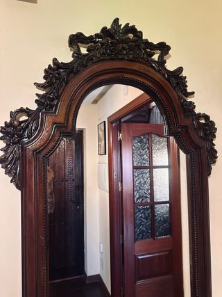 Mueble de entrada madera y mármol