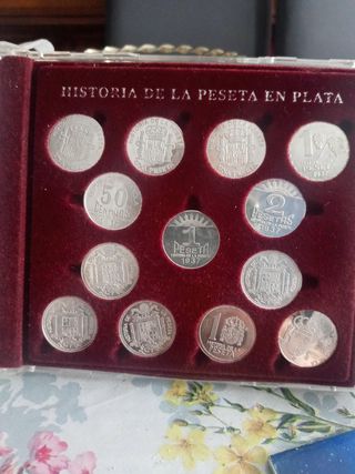 Lote monedas plata España Historia Peseta