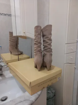 Stivaletti Marina Seval Beige Tg. 37 foderati