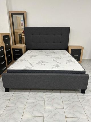 CAMA 135X190 CON CABECERO Y SOMIER + COLCHON 23 CM