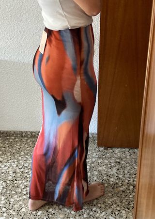Falda larga estampada